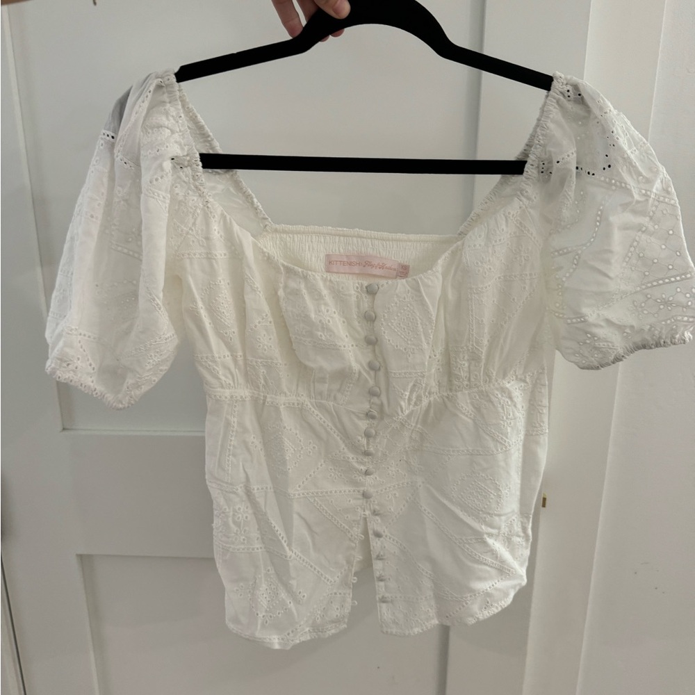 White button up baby-doll top by Flag & Anthem x Kittenish